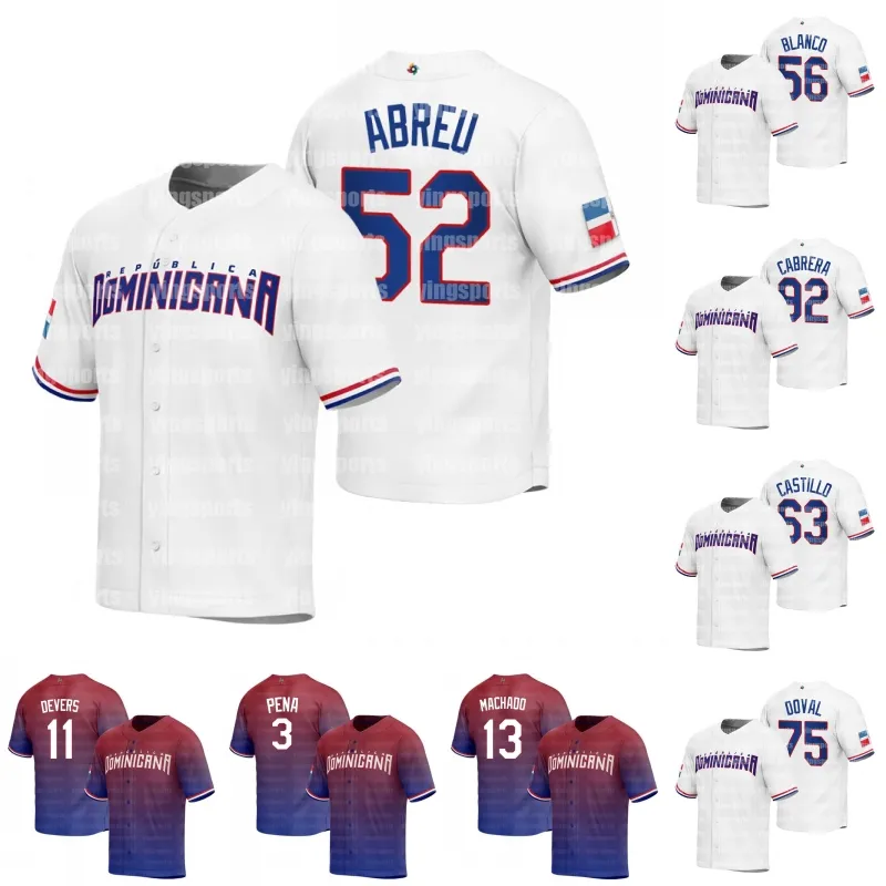Dominican Republic Baseball 2023 WBC Jerseys 52 Bryan Abreu 20 Sandy
