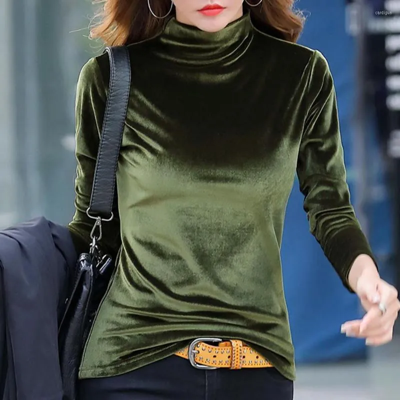 Kvinnors blusar 2023 kvinnor turtleneck tröja höst vinter smal passform pullover långa ärmar inre slitage koreanska mode lady grundläggande toppar för