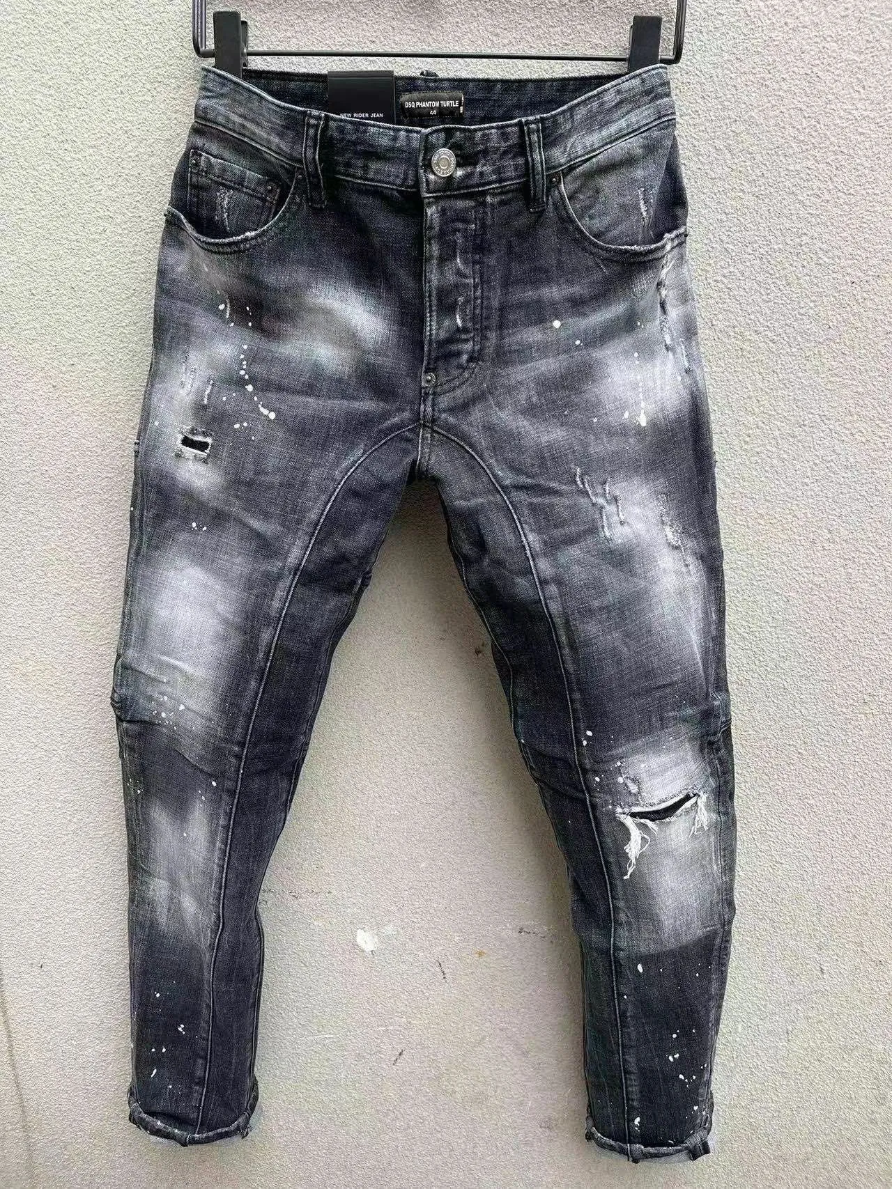 DSQ Phantom Turtle Jeans Men Jeans Moda Classic Man Jeans Hip Hop Rock Moto Mens Casual Design rasgado jeans angustiado Jeans de jeans jeans skinny 6932