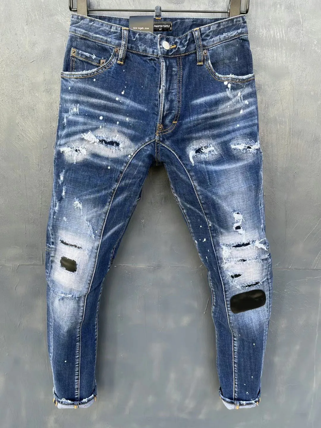 DSQ PHANTOM TURTLE Jeans pour hommes Classique Mode Homme Jeans Hip Hop Rock Moto Mens Casual Design Ripped Jeans Distressed Skinny Denim Biker Jeans 5168