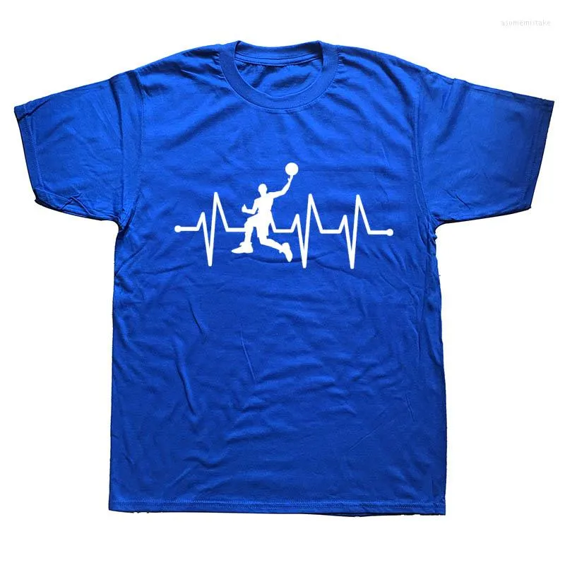Męskie koszulki T-shirt Basker Heartbeat T-shirt Men Brand Clothing Modna koszula męska Bawełna