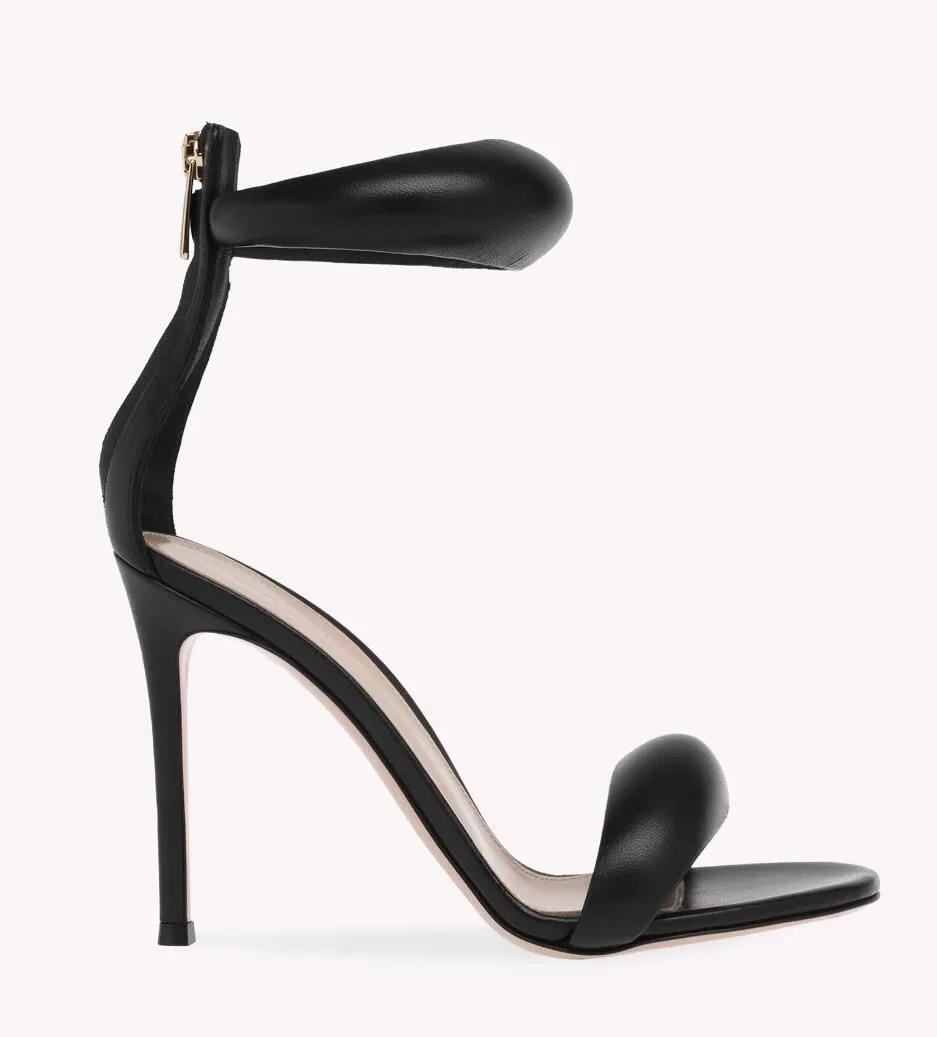 Eleganckie letnie bijoux skórzane sandały buty nagie czarne złote kobiety bąbelek z przodu pasek wysokie obcasy impreza ślubna dama spaceruje EU35-43