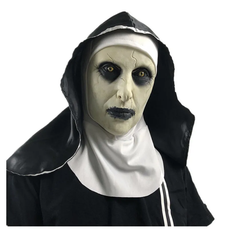 Party Masks Nun Latex Mask med Headscarf Crucifix Terror Face Masks Scary Cosplay Thriller Antifaz Para Fiesta Horror Mascara Cross 230313