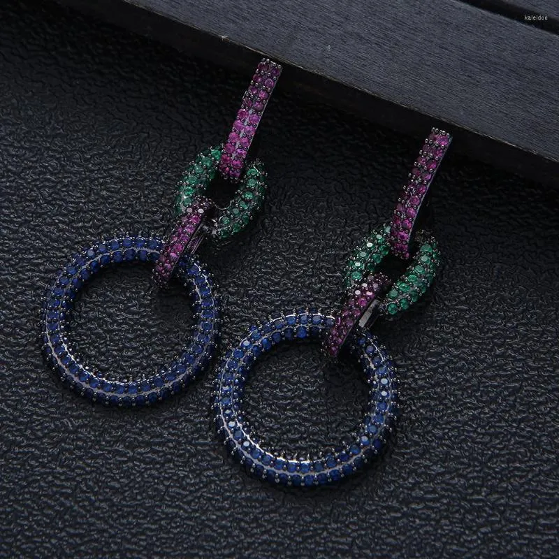 Boucles d'oreilles créoles en Micro Zircon pour femmes, bijoux de luxe, tendance, de qualité supérieure, avec lien en Micro Zircon, cercle pour dames, fête indienne et africaine, spectacle, Banquet, 2023