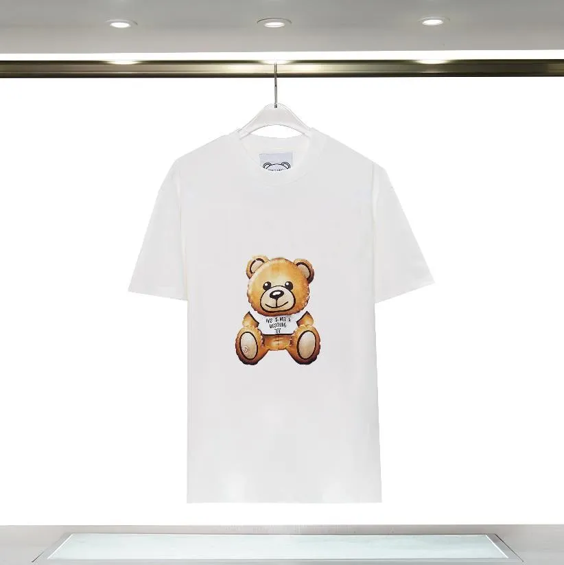 Summer New Women's Designer T Shirts Top Quality Mens Luxurys Cartoon bear print Tshirts female Short Sleeved Tshirt Fashion male Loose Tees Plus size