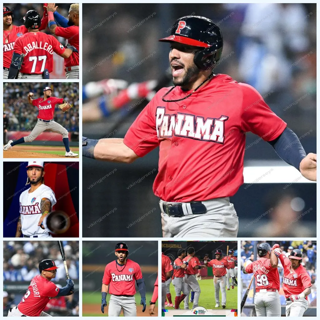 World Custom WBC Panamá 2023 Jersey Clásico De Béisbol José Caballero