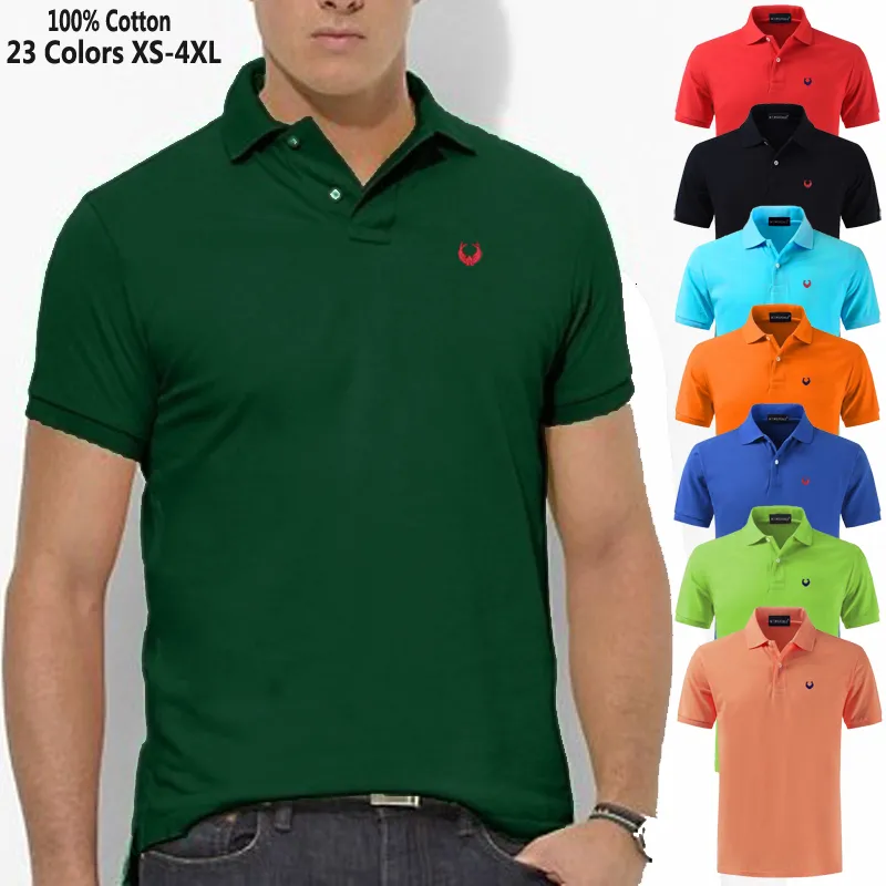 Men's T-Shirts 100% Cotton High Quality XS-5XL Men Polo Shirts Casual Short Sleeve Mens Polos SportsWear Men Shirt Fashion Summer Male Tops 230313