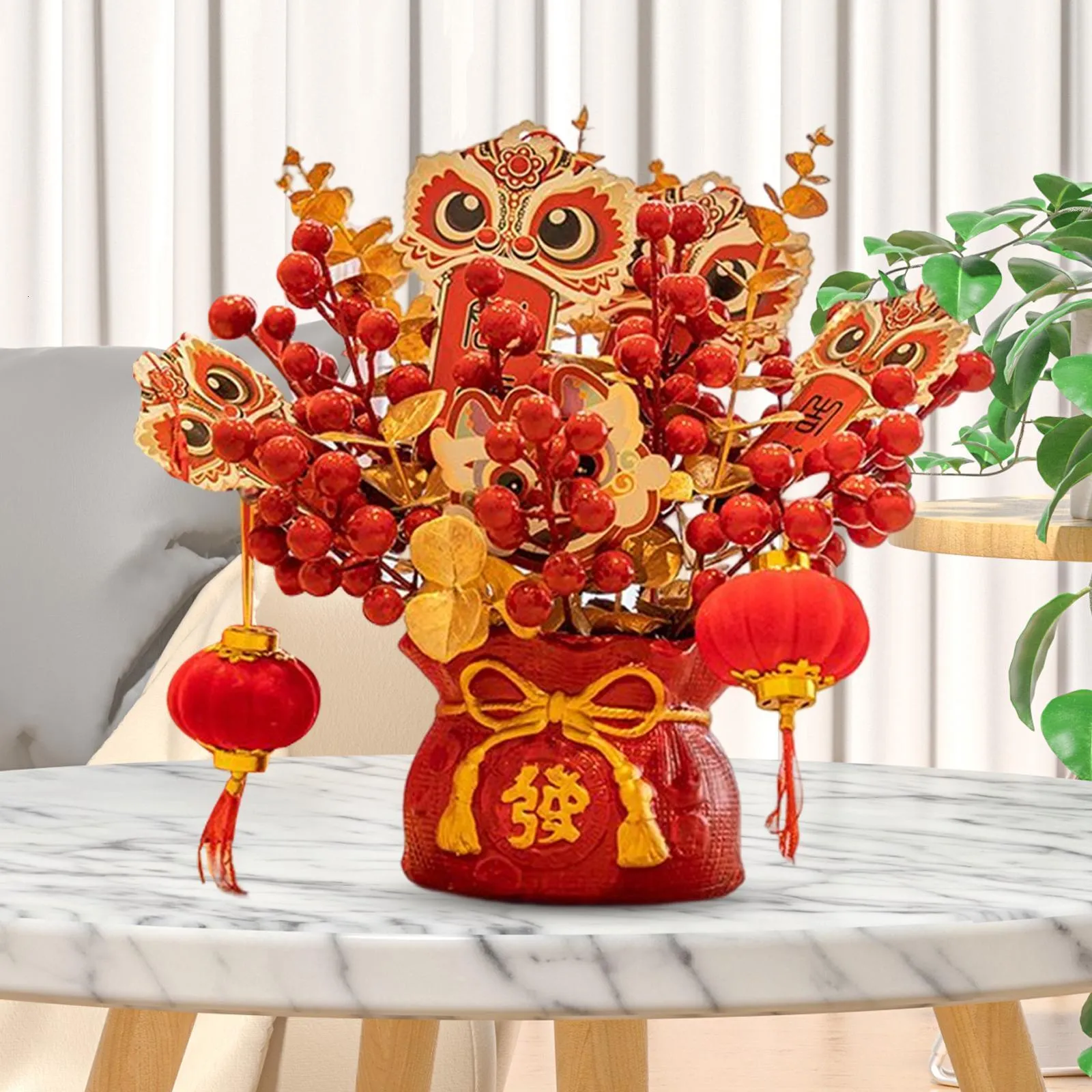 Artificial Potted Flower Simulation Flowers Decor Floral Arrangements Metal Eucalyptus Vase for Hotel Farmhouse Indoor Wedding