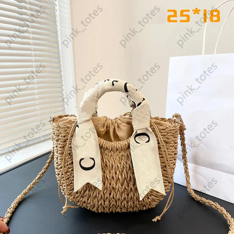 Damesmode Zomer Handtassen Strand Totes Designer Tas Stro Gebreide Emmer Tote Voor Vrouwen Luxe Cross Body Tassen Vakantie Handtas 2023 Hot