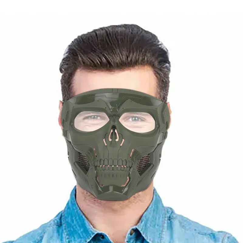 Party Masks Airsoft Face Protection Airsoft Full Face Protection Skull Shield For Face Protection Halloween Skeleton Face Protector For 230313