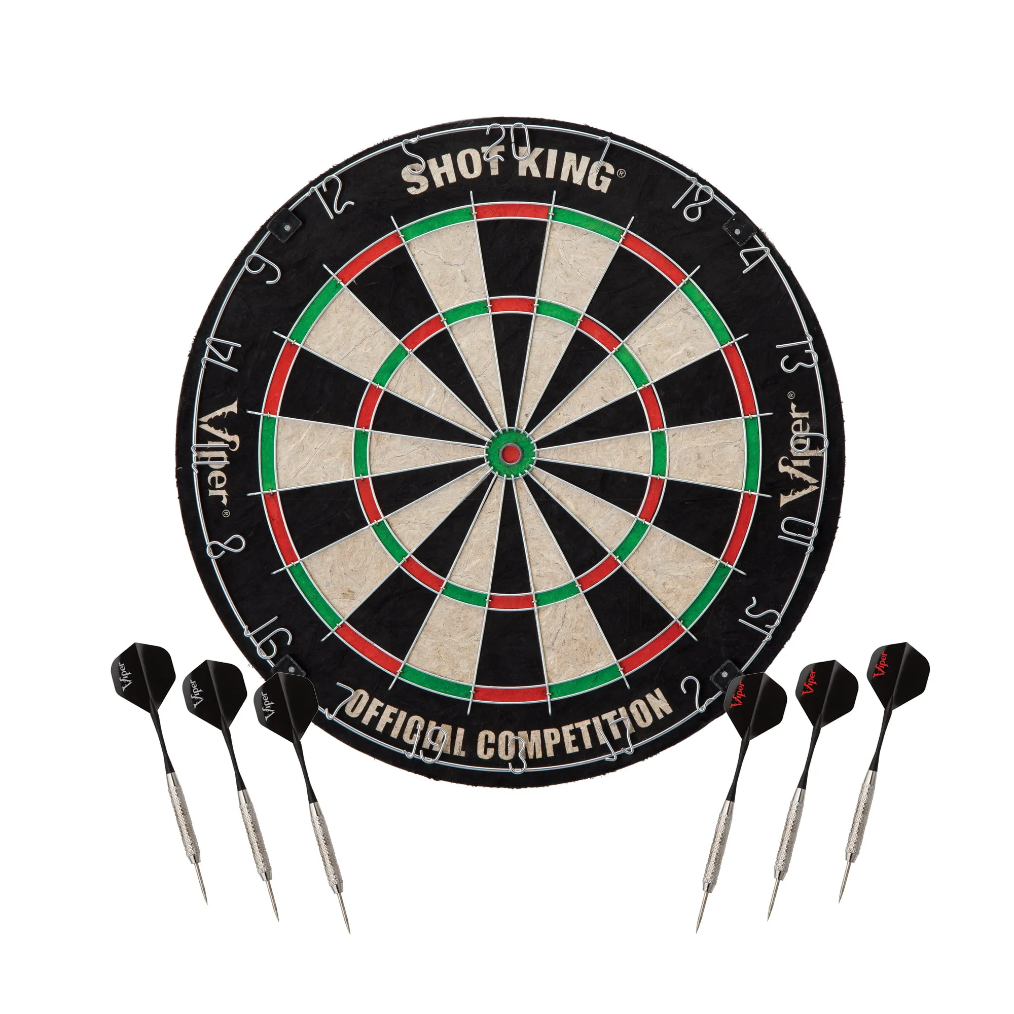 Viper Shot King Kit De Jeu De Fléchettes À Pointe En Acier À Poils  Réglementaires Avec Fil Daraignée En Métal Galvanisé Bullseye Sans Agrafes  Sisal Compressé De Haute Qualité Du 30,66 €