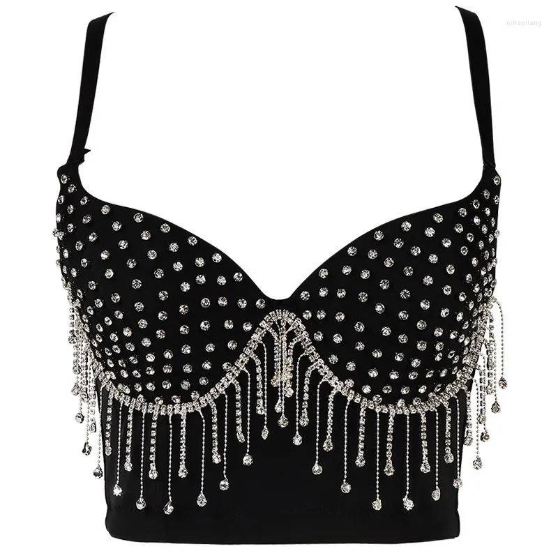 Damestanks Rhinestone Tassels Ademend Lenceria Femenina Sling Top Wedding Fashion Style Debardeur Debardeur Espartilho Performance Clothing Tank