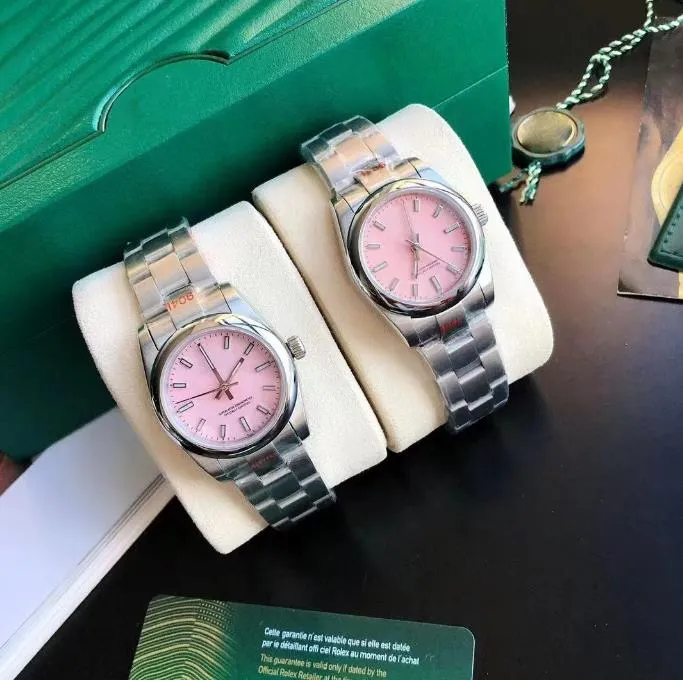 8 Oyster saatler 41mm 36mm AAA lüks saat pembe kadran kadın erkek kadın saati otomatik mekanizma mekanik paslanmaz çelik erkek kadın saati