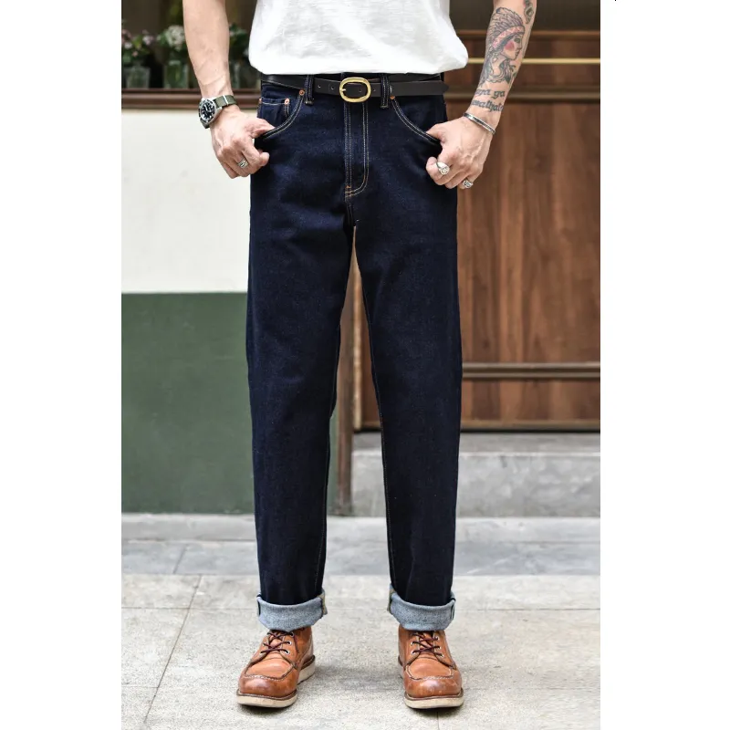 Men s Jeans Sauce Zhan T457XX Men Jeans Stretch Jeans Selvedge Denim Jeans Men Washed Jeans Straight Fit Summer 12.5 Oz 230313