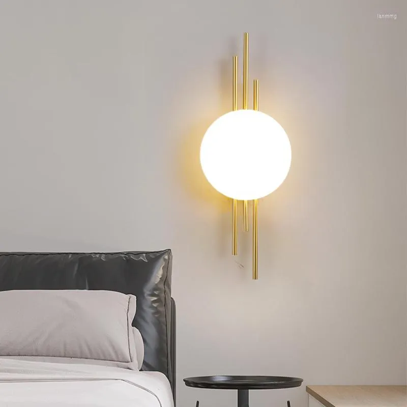 Bamboo Wall Light Led Indoor Lamps Modern Sconce Living Room Hallway