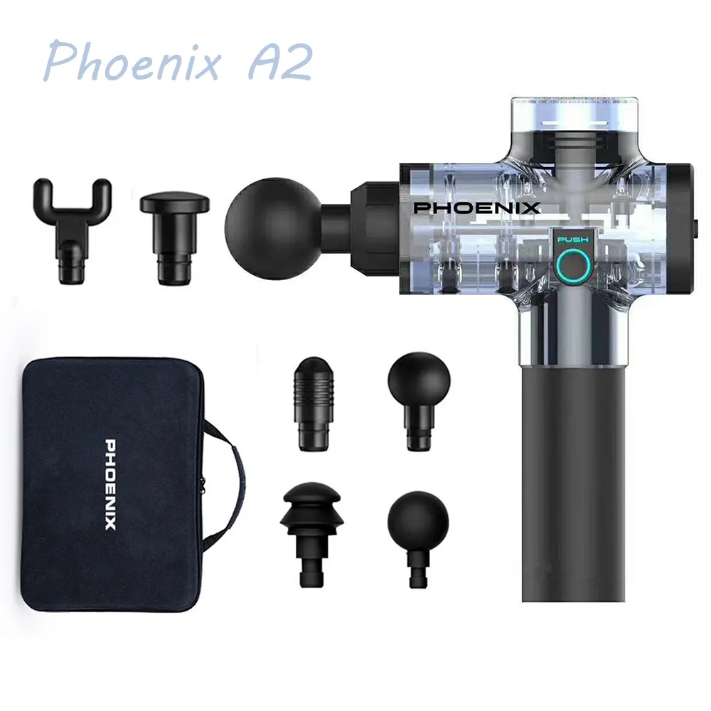 Helkroppsmassager Phoenix A2 Massage Gun Muskel Relaxation Deep Tissue Fascia Gun Dynamic Therapy Vibrator Forming Pain Relief Back Foot Massager 230313