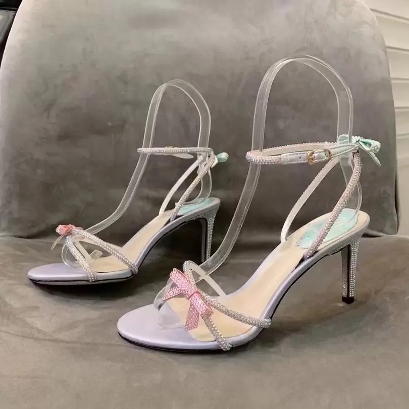 Topkwaliteit ontwerpers hakken nieuwe dames sandalen hakken krista buckle feest trouwjurk schoenen sexy rugriem 100% lederen zool sandaal
