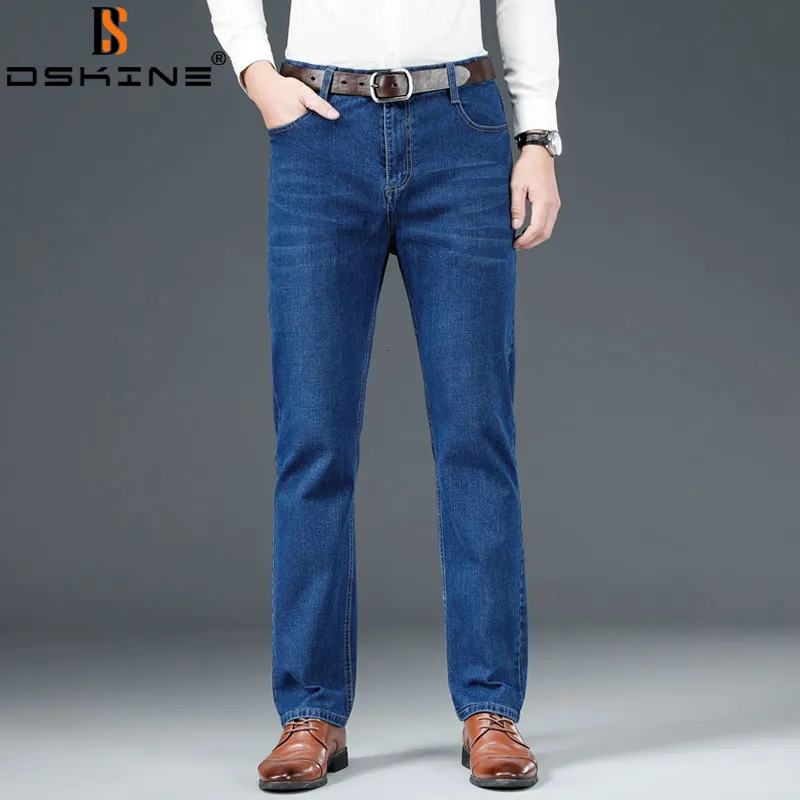 Men's Jeans Men Spring Straight Trousers Baggy Lightweight Trousers Stretch Jeans Fashion Casual Men Jeans Autumn Men Denim Pants 230313