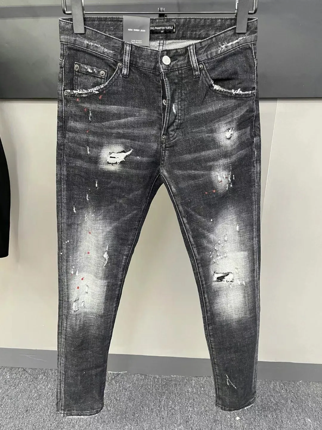 DSQ PHANTOM TURTLE Herrenjeans, klassische Mode, Herrenjeans, Hip Hop, Rock, Moto, Herren, lässiges Design, zerrissene Jeans, Distressed Skinny 2277