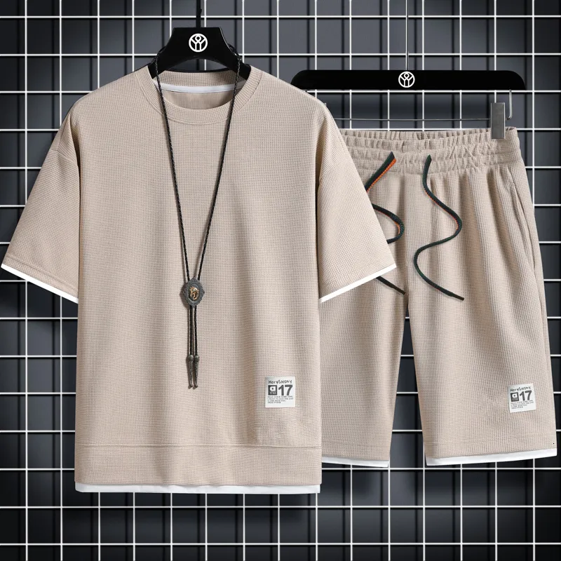 2025年新作入荷 Summer Set Shorts and shirt t with shirt Waffle Men's Clothing