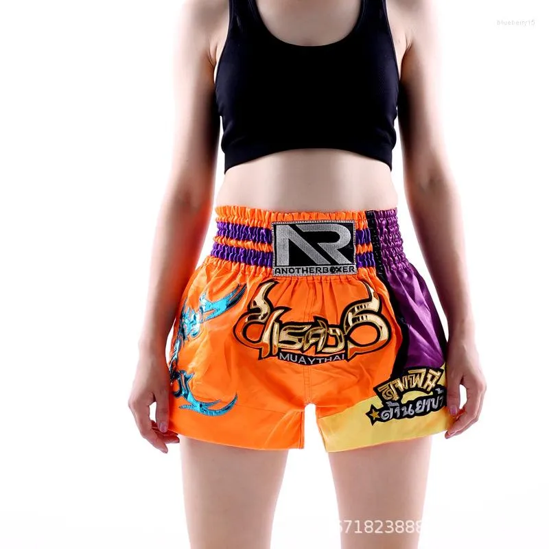 Mäns T -skjortor Muay Thai Boxing Shorts för män för kvinnors barn tonåringar kickboxning kämpar MMA -stammar Sanda Grappling BJJ Sports