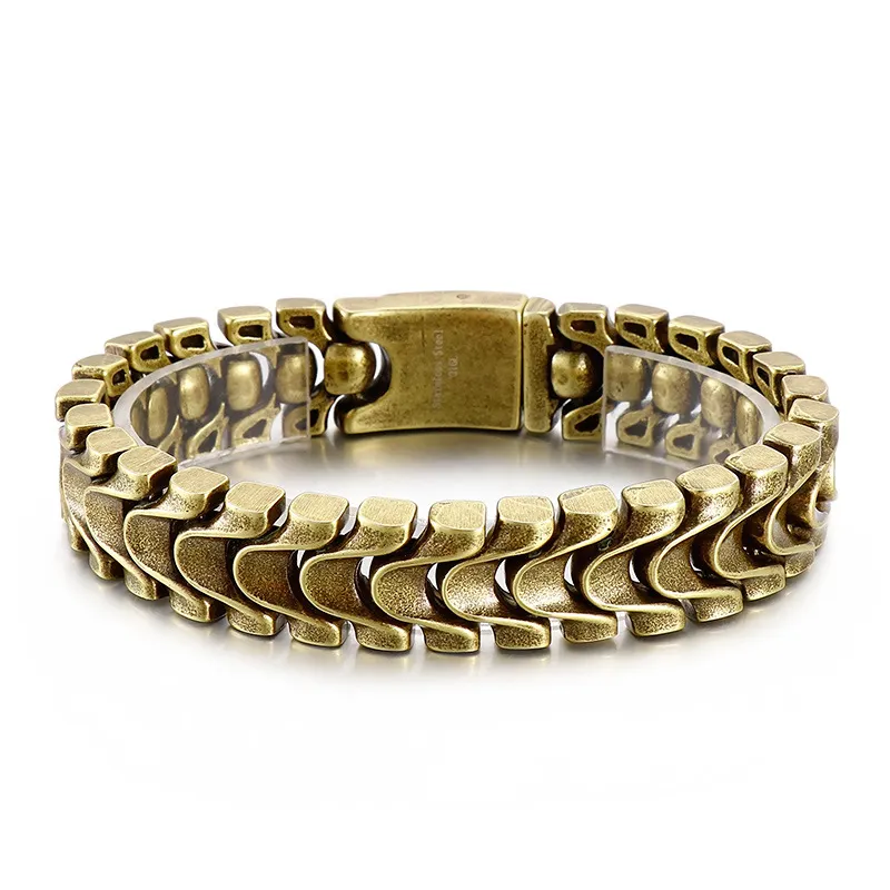 16mm Viking osso aço inoxidável aço masculino Link Chain Bracelet