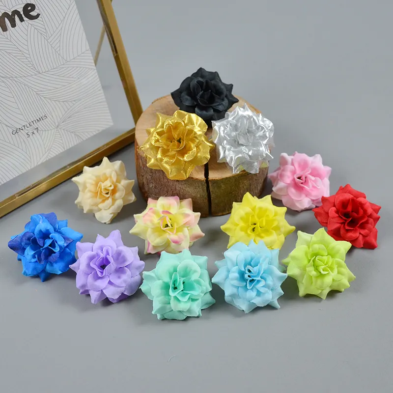 50pcs Silk Rose Flower Heads Artificial Flowers Wedding Decoration Home Simulation Flower Home Decor Party Home Decorative Flowewrs