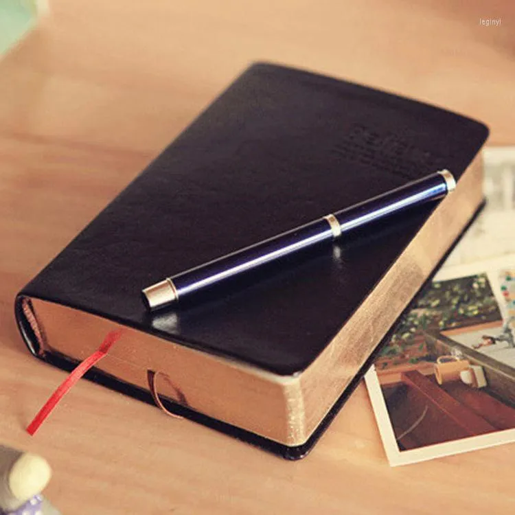 Retro förtjockas 460 sidor Kraft Blank pappers anteckningsbok Notepad Pu Leather Bible Diary Journal Agenda Planner School Stationery