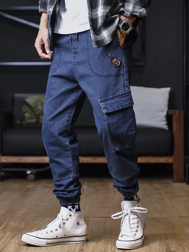 Mens Plus Size Cargos Cargo Jeans Black Joggers Harem Jeet
