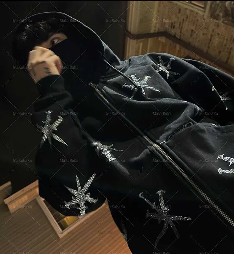 HTH Rhinestone sweat shirts スウェット glitter crew sweat shirt – YZ