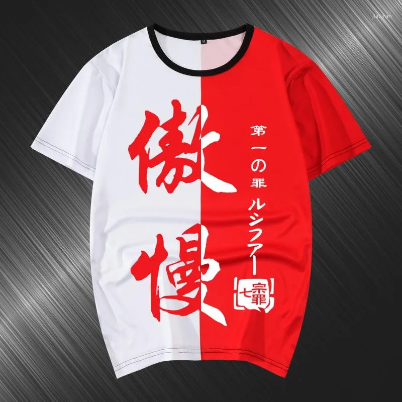 Erkek Tişörtleri Yüksek Q Unisex Anime COS Yedi Ölümcül Günah Pamuklu T-shirt tişört