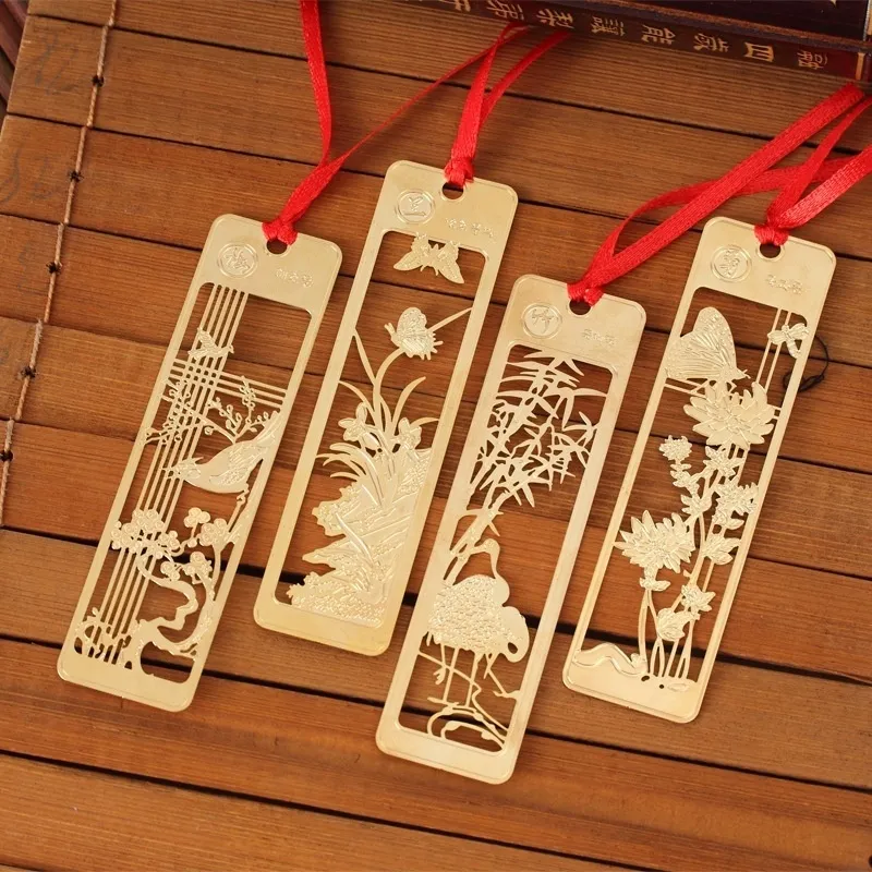 Page Bookmark Chinese stijl Vintage prachtige metalen bladwijzer voor boek Creative Item Gift Random
