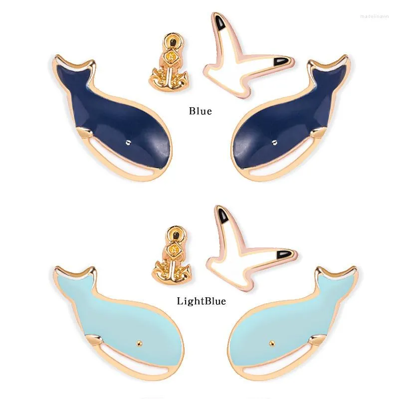 Boucles d'oreilles à tige mode coréenne mignon baleine ensemble esthétique belle pour les femmes Hip Hop filles cadeau Piercing bijoux