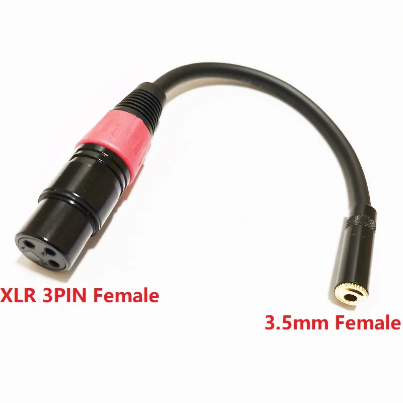 Ses kabloları, mikrofon XLR 3pin dişi - 3,5 mm (1/8 inç) dişi TRS jakı ses dönüştürücü adaptör kablosu yaklaşık 0.2m / 1pcs