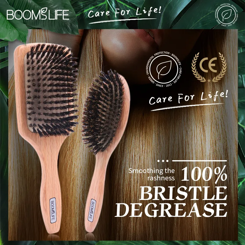Escovas de cabelo BROSSE CHEVEUX femme javali feminino feminino penteado para retangle wood barbeiro pente de pente de pente de couro 230314
