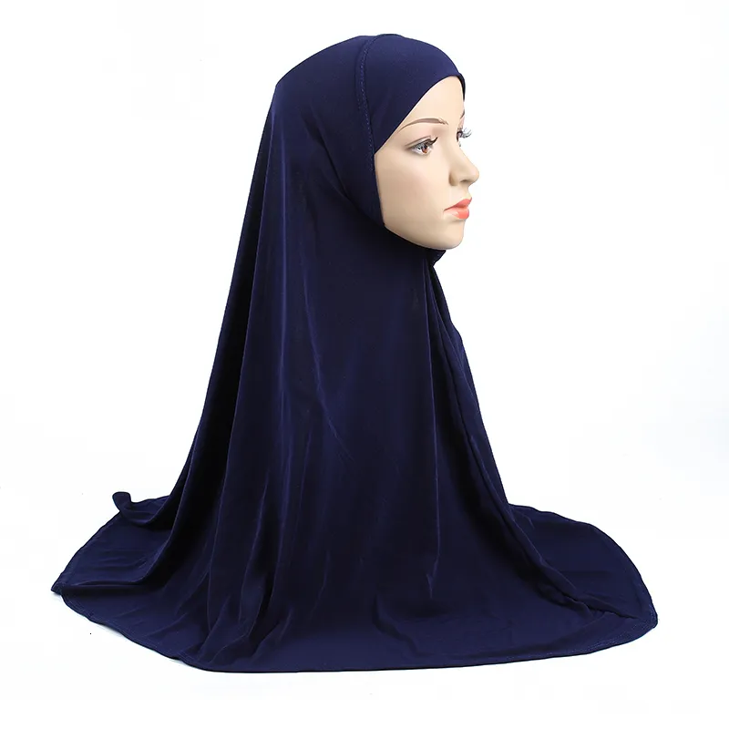 Bandanas Durag H062 Plain Muslim Pull On Hijab Islamitische hoofdtrap hoeden Hoogwaardige sjaal Ramadan Pray Kleding Meadium Size Tulban Caps 230314