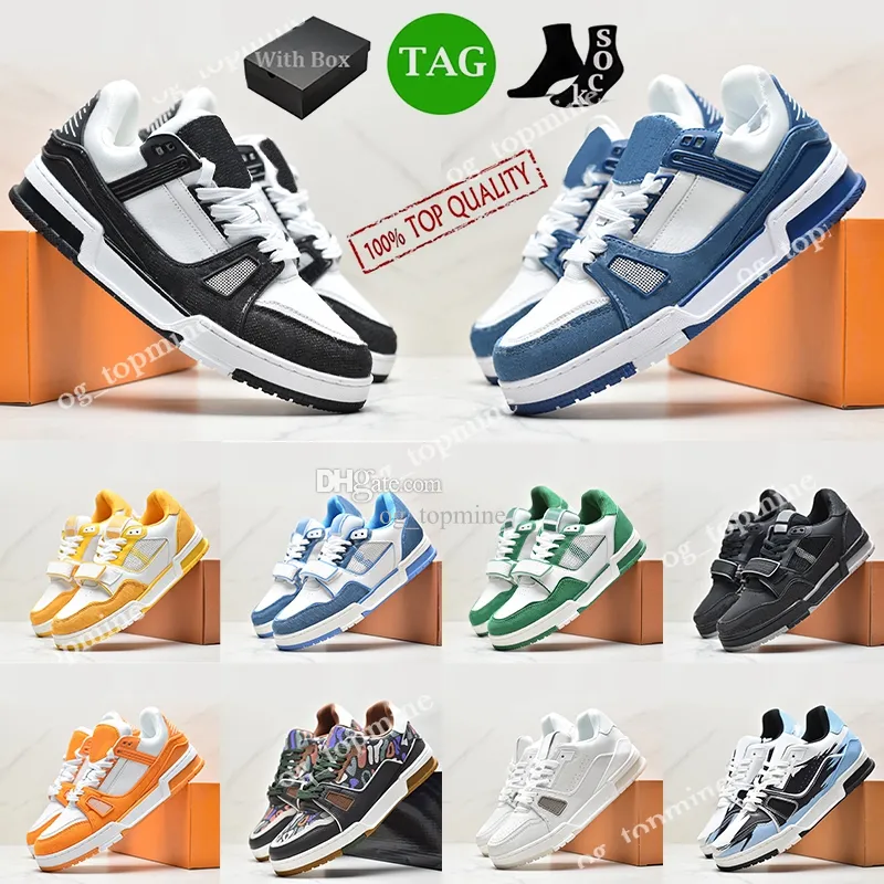 Designer Virgil Trainer Casual Shoes flat Sneaker Denim Canvas Leather Abloh White Green Red Blue Letter Overlays Platform mens womens Low Sneakers Sports Trainer