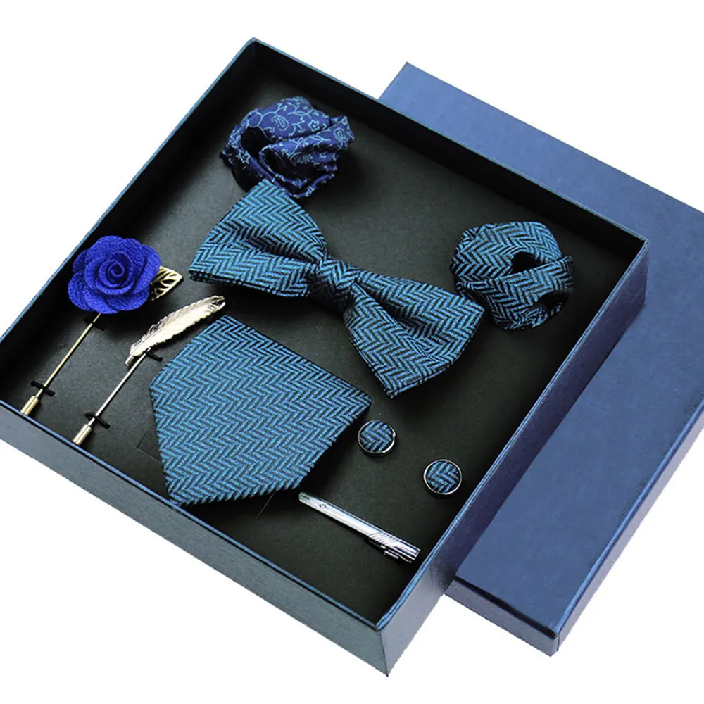 Tie Set Gift Box for Men Luxury Tie Pocket Square Cufflink Tie Clip Gift Box Suit Set for Men