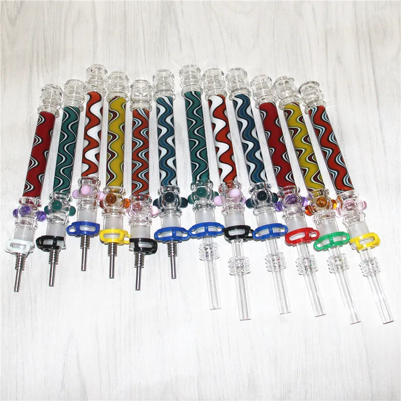 Waterpijpen glazen nectar dab stropijpen met 10mm quartz tips titanium tip nectar booreilanden waterpijp kom asvanger