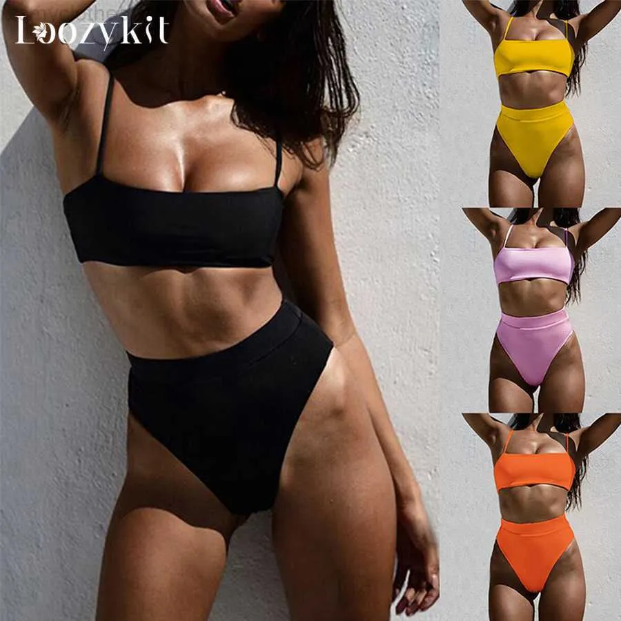 Frauen Badebekleidung Sommer Solid Bikinis Frauen Bikini Sets Badeanzug sexy zwei Stücke Strandbekleidung Badeanzug Brasilien Brasilian 2022 Mujer Badegier