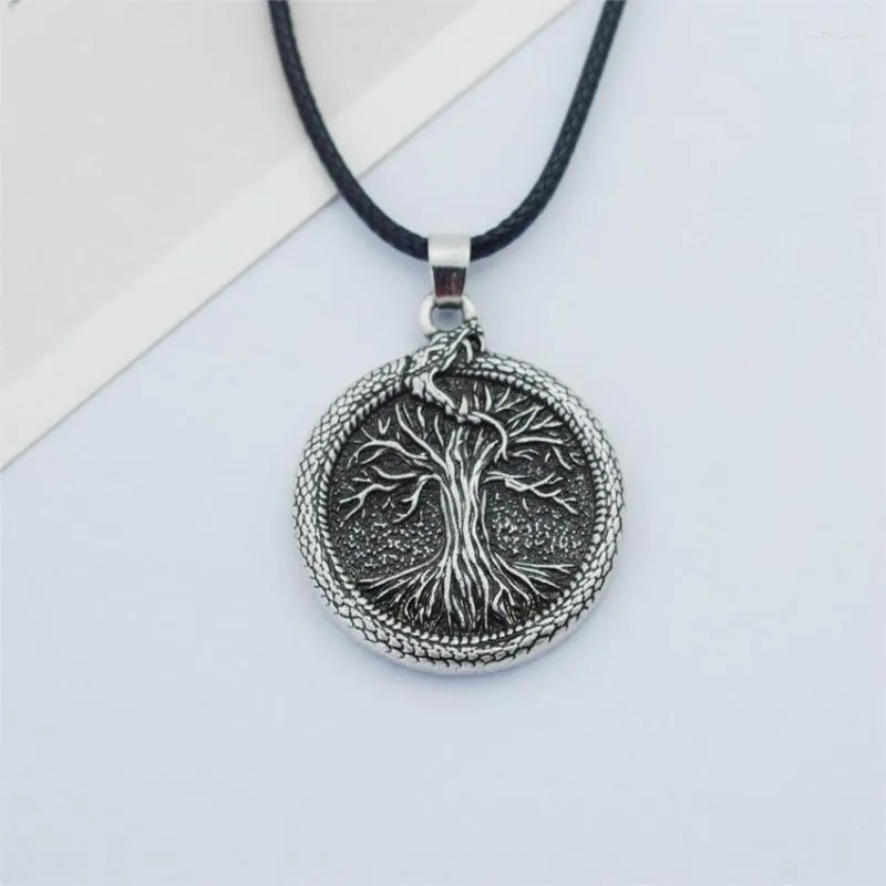 Kettingen Punk Style Fashion Jewelry Noorse Viking Ouroboros Snakes Tree of Life Pendant Necklace