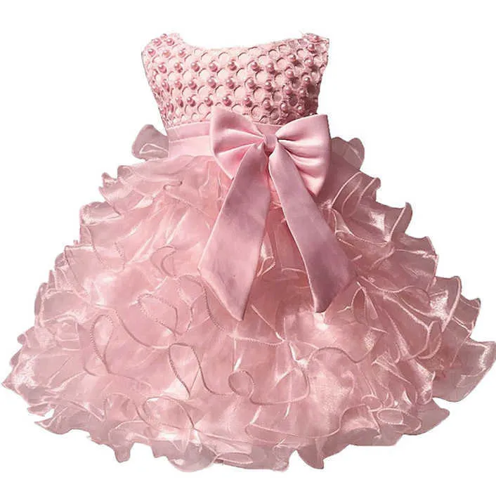 Princesse Bébé Enfants Perle Baptême Robe De Fête Pour Les Filles Infantile Fille Baptême Anniversaire Robe Enfant Carnaval Robes Y190745852458