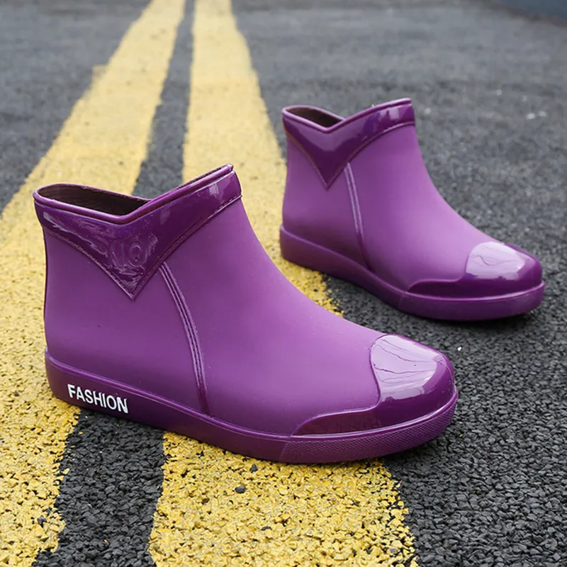 Rain Boots Autumn Women's Rain Boots Rubber Shoes Women Waterproof Ankle Boots Rain Shoes Spring Autumn Female Shoe Ankle Boot 230314