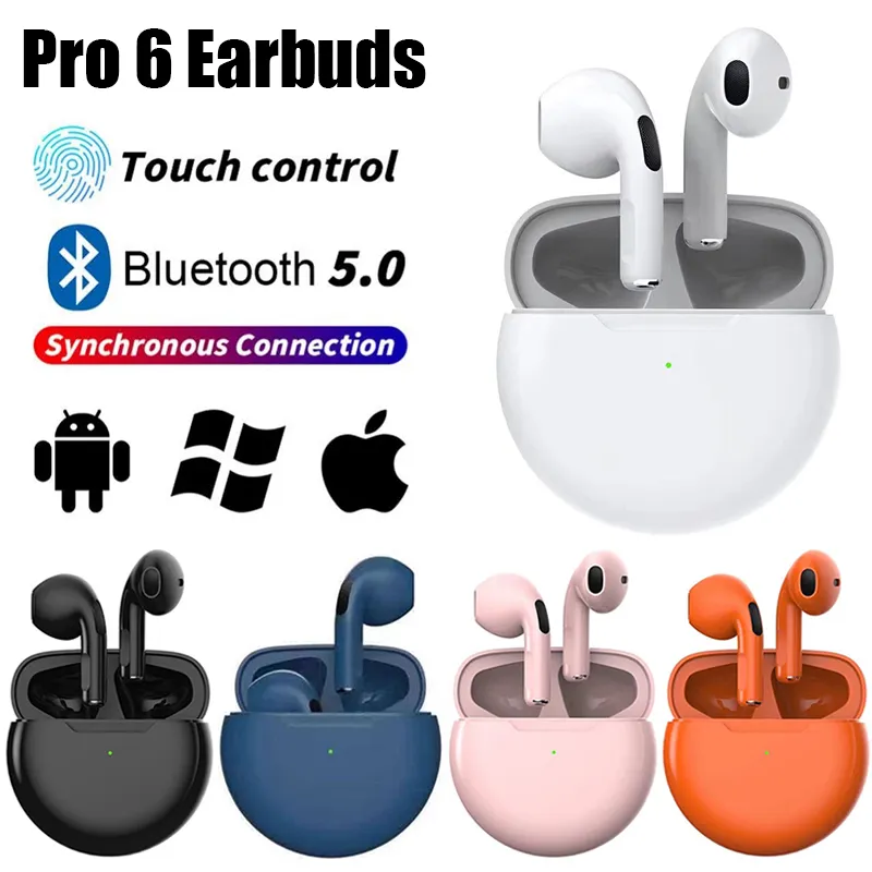 Air Pro 6 Pro4 TWS bezprzewodowe słuchawki z Mic Fone Bluetooth Słuchawki Sport Earbuds Pro6 J6 zestaw słuchawkowy dla Apple iPhone Xiaomi Huawei z hurtowym pakietem