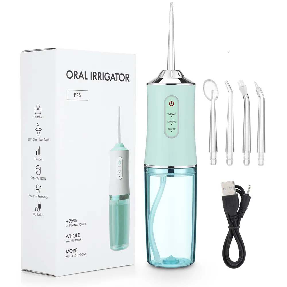 Oral Irrigators Oral Irrigator Dental Water Floser Portable Dental Water 3 Modes Tandrengöring Tandborste Oral hygien Ren USB Laddningsbar 230314