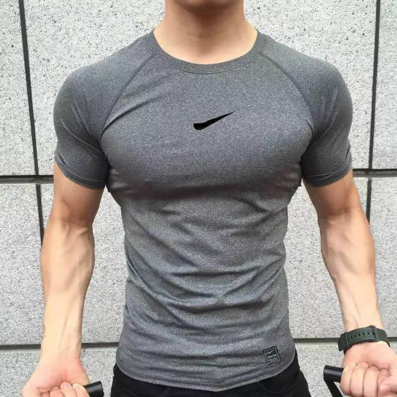 312 506 613S herr t-shirts herr sommar kort ärm fitness t-shirt som kör sport gym muskel t-shirts överdimensionerad träning avslappnad topp