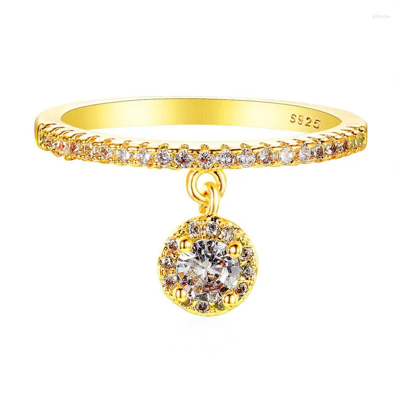 Pierścionki ślubne Śliczne żeńskie małe okrągły kamienny pierścionek Srebrny kolor zaręczynowy Vintage dla kobiet