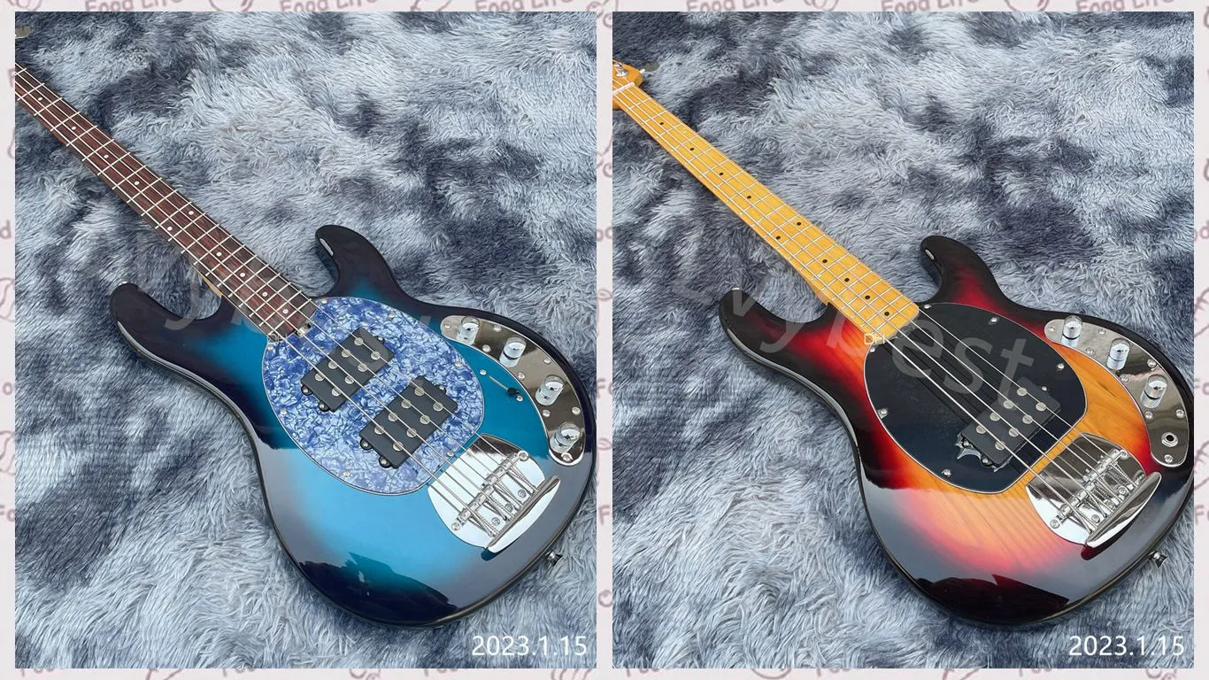 Hochwertige 4-saitige E-Bassgitarre mit Chrom-Hardware