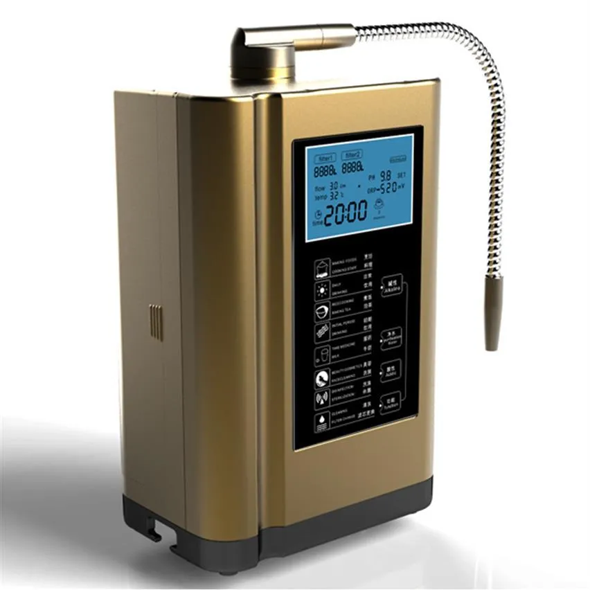 La nouvelle machine de purificateur d'eau de l'ionizer de l'eau alcaline Affichage de la température de la température vocale intelligente 110-240V Couleurs bleues en or blanc 2880