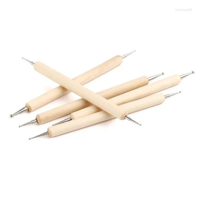 5PCS/Set 2 Way Nail Tools Dotting Tools Nail Art Wooden Dotting